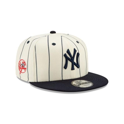 White New York Yankees Hat - New Era MLB Pinstripe 9FIFTY Snapback Caps USA7814396